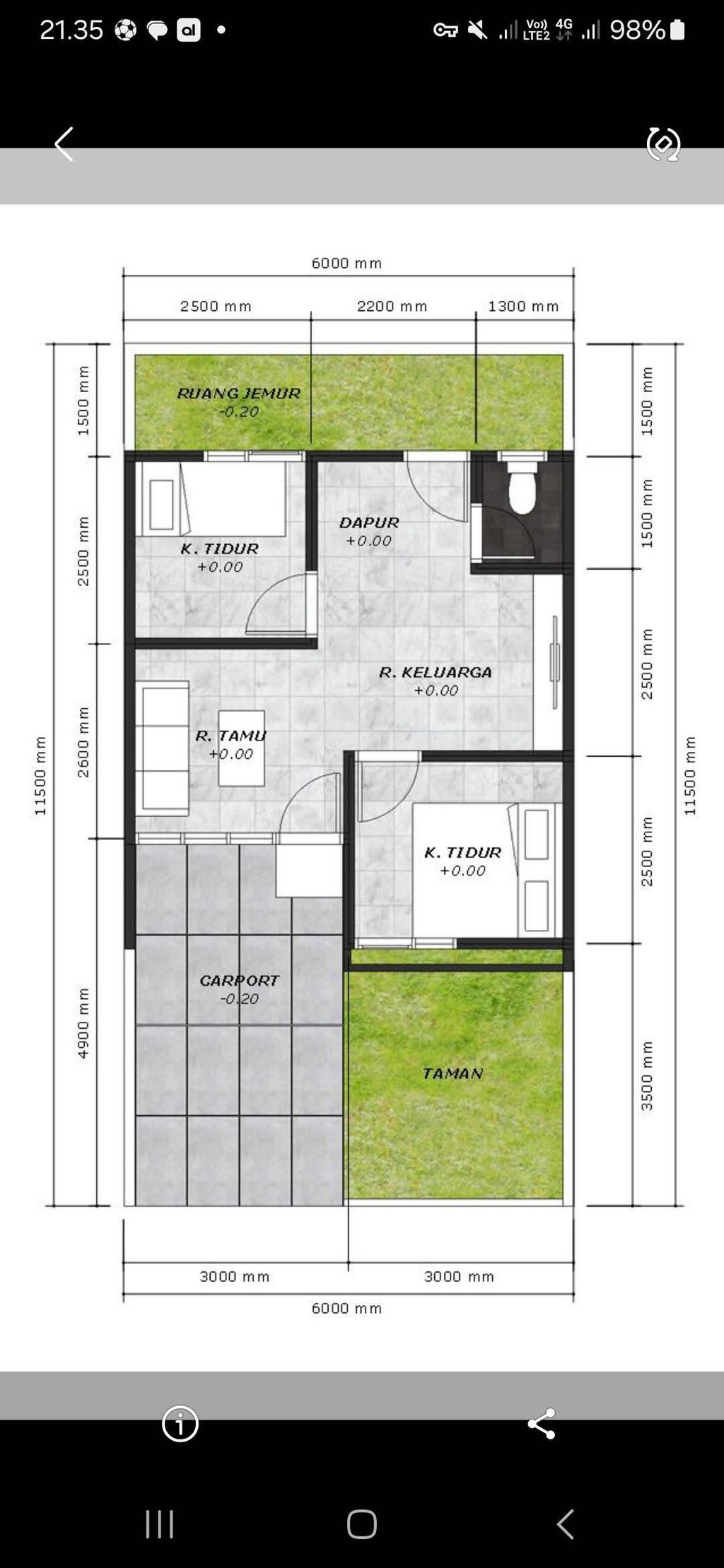 foto denah rumah tipe Rudawi perumahan BUMI RUDAWI RESIDENCE