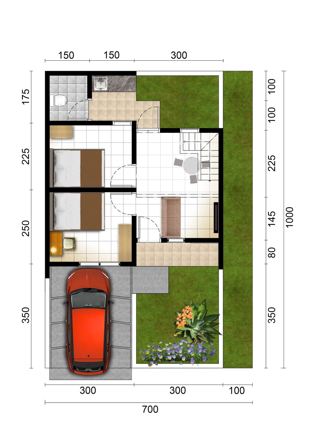foto denah rumah tipe SUBSIDI 30/70 perumahan Golden Valley