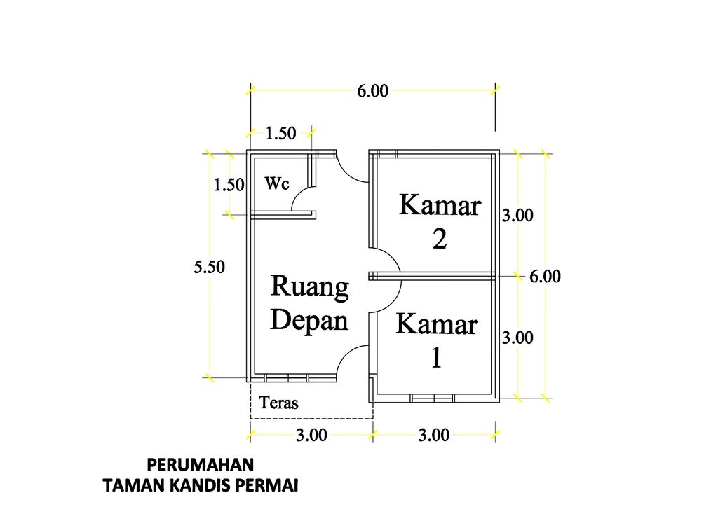 foto denah rumah tipe 36 perumahan TAMAN KANDIS PERMAI