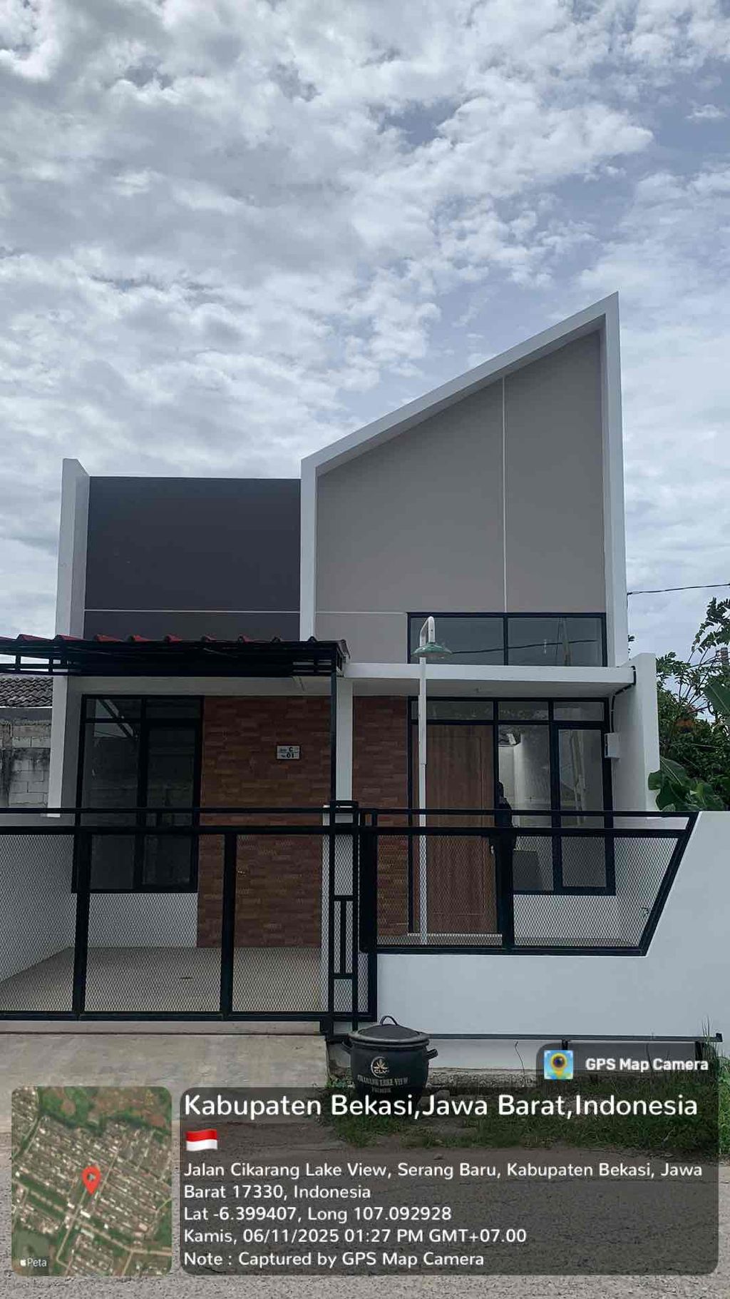 foto tampak rumah tipe 35 perumahan Cikarang Lake View