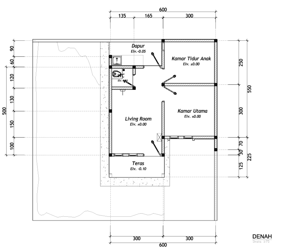foto denah rumah tipe 36/108 perumahan ANUGERAH RESIDENCE
