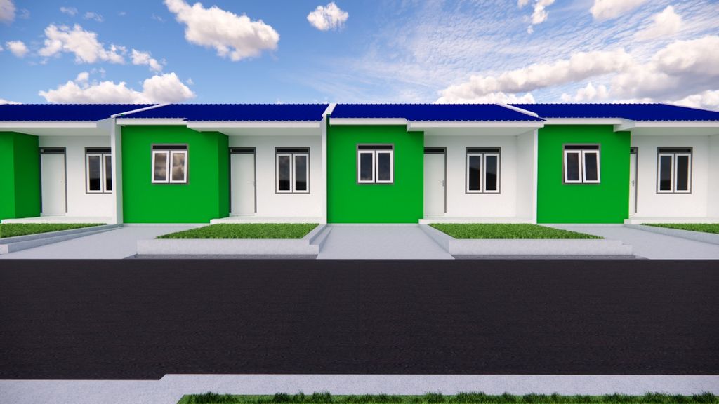 foto tampak rumah tipe 36 perumahan Lelilef Dagymoi Residence