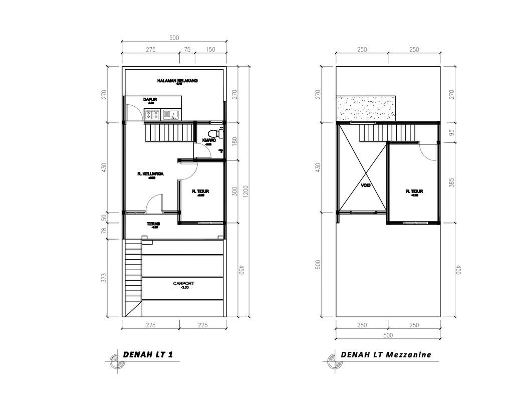 foto denah rumah tipe 36 Mezanin (2KT) + teras (landed) (304) perumahan Bukit Sukanagara Resort