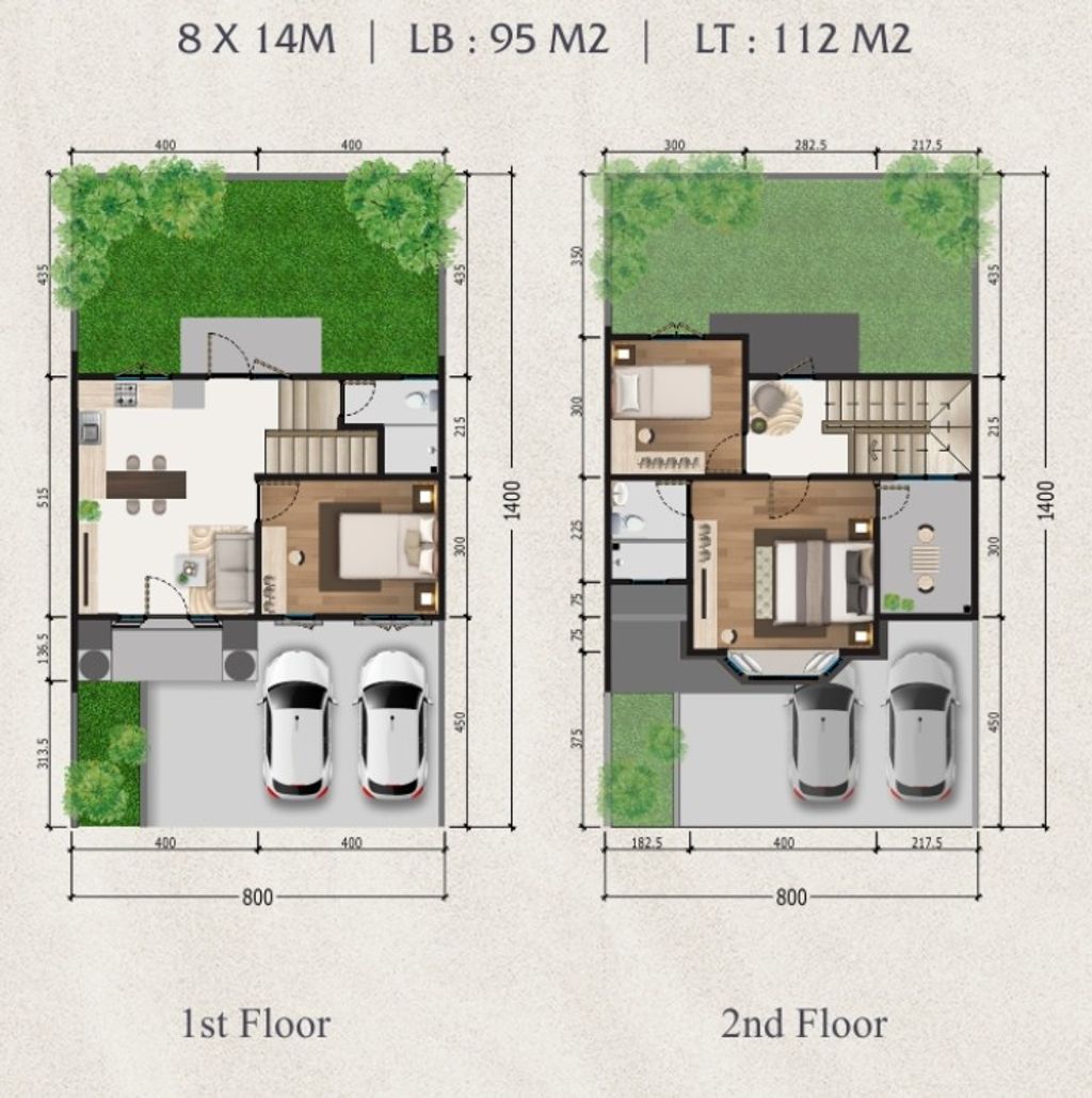 foto denah rumah tipe LEBAR 8 MODBURY 3BH perumahan CITRALAND CIBUBUR CLUSTER MODBURY