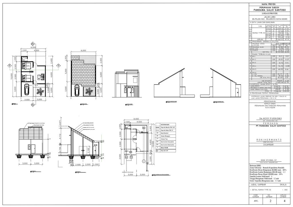 foto denah rumah tipe 30/60 perumahan Perum Pandawa Land 3