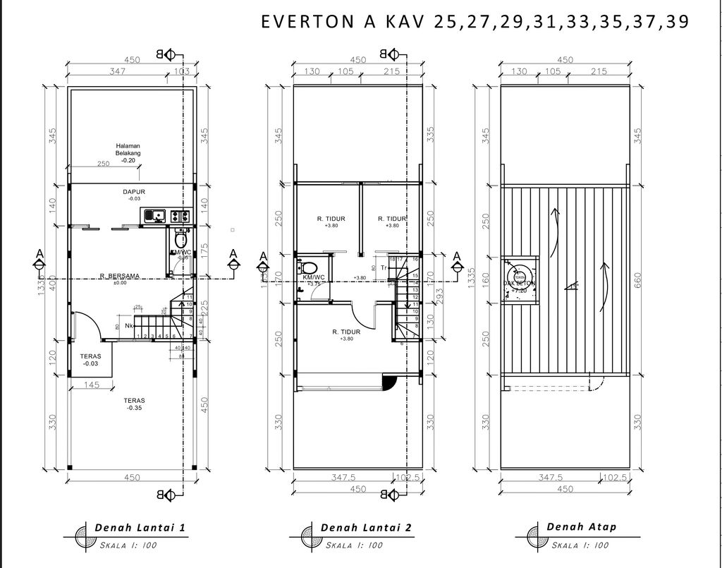 foto denah rumah tipe 50 Compact Minimalis HC (589) perumahan Cluster Everton