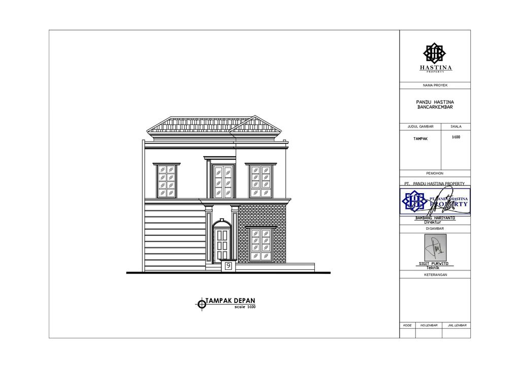 foto tampak rumah tipe 83 perumahan Pandu Hastina Bancarkembar