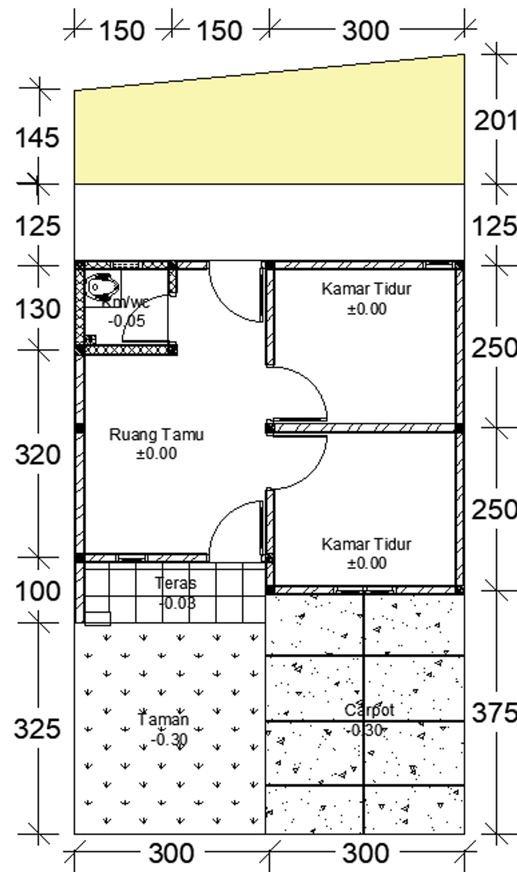 foto denah rumah tipe 30/70 perumahan GREEN HARMONI TLUWUK WEDARIJAKSA