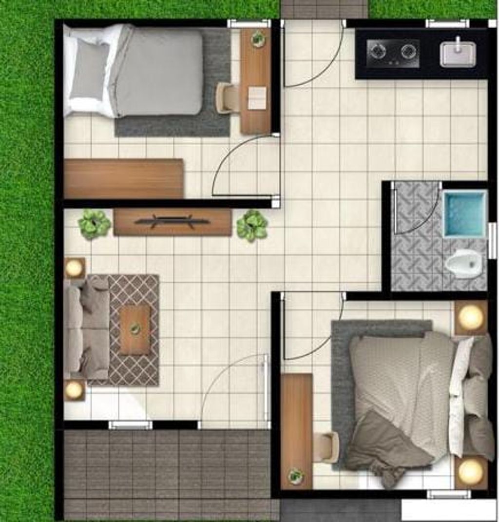 foto denah rumah tipe 36 m² / 84 m² perumahan Pelita Village