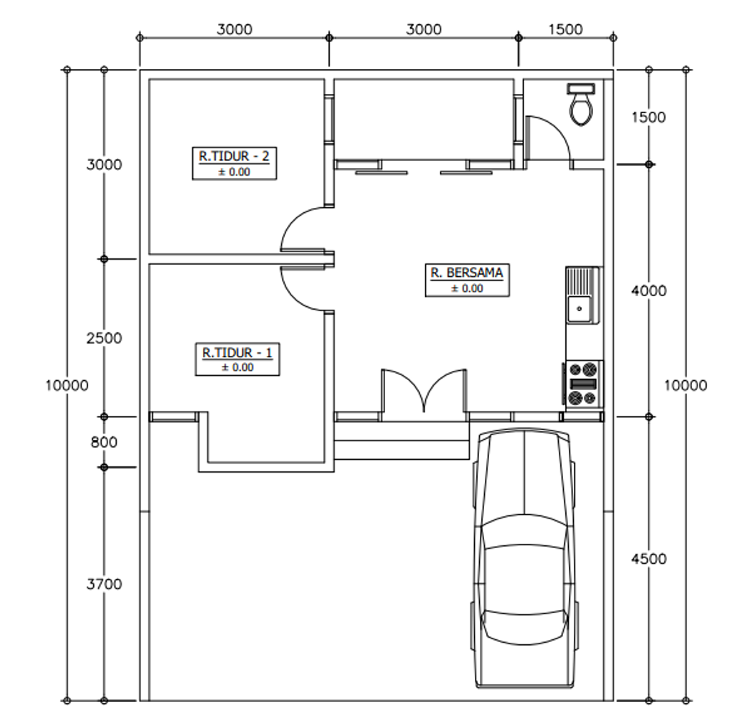 foto denah rumah tipe 45/75 perumahan Griya Gading Permai