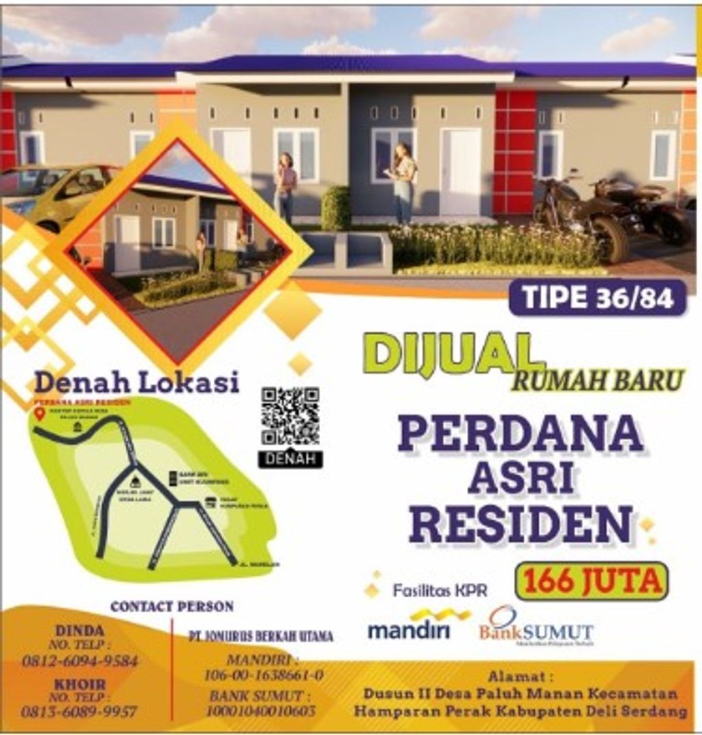 foto tampak rumah tipe 36/84 perumahan PERDANA ASRI RESIDEN TAHAP 2