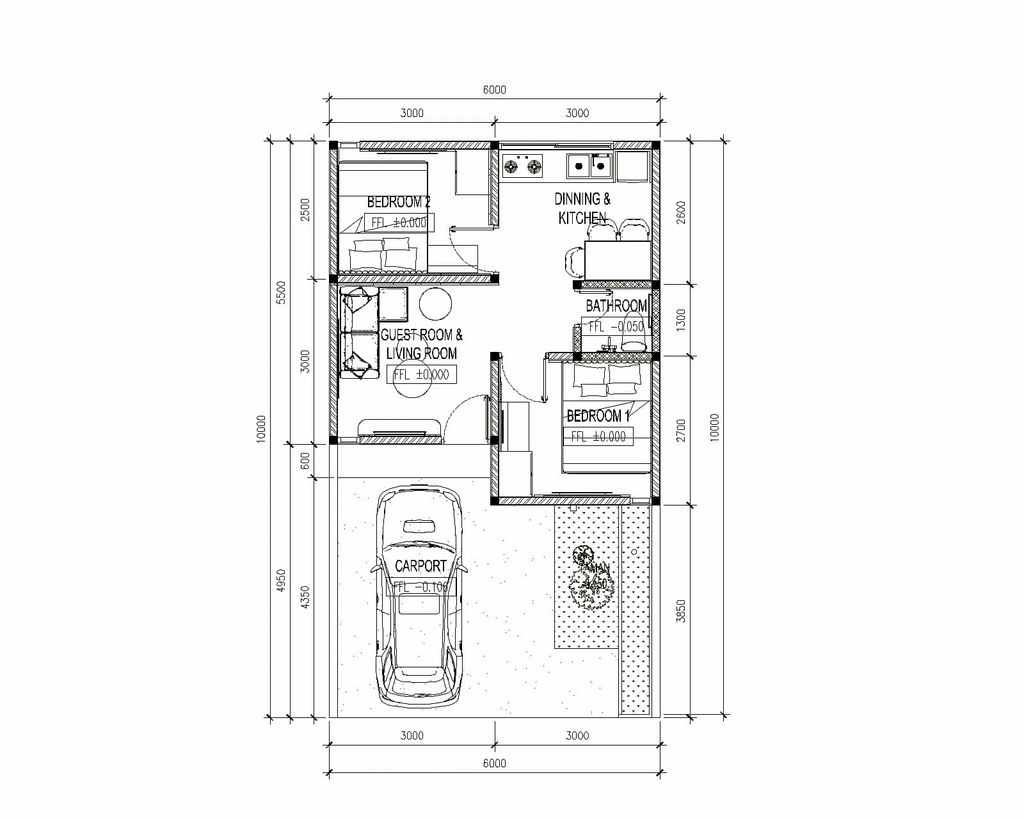 foto denah rumah tipe 36 perumahan MEDINA RESIDANCE SINGANDARU