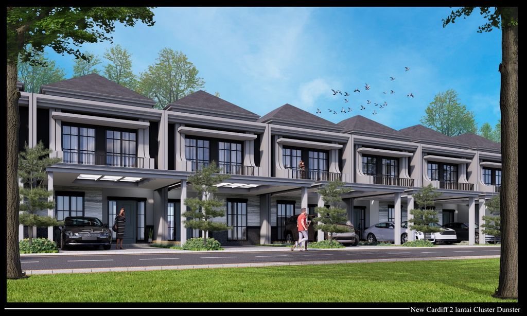 foto tampak rumah tipe New Cardiff perumahan ROYAL TAJUR RESIDENCE, CLUSTER DUNSTER