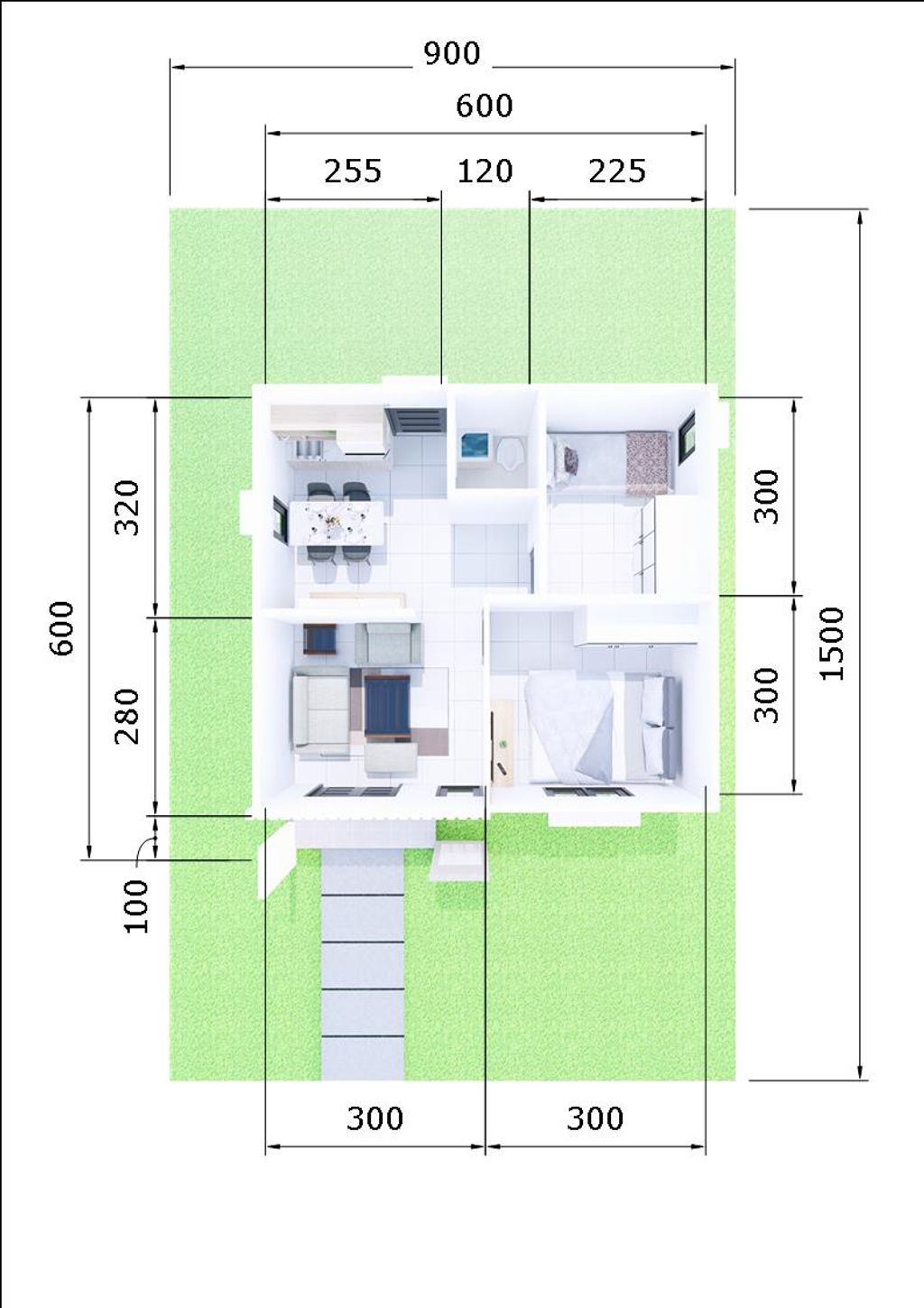 foto denah rumah tipe 36/135 perumahan Green Sambas