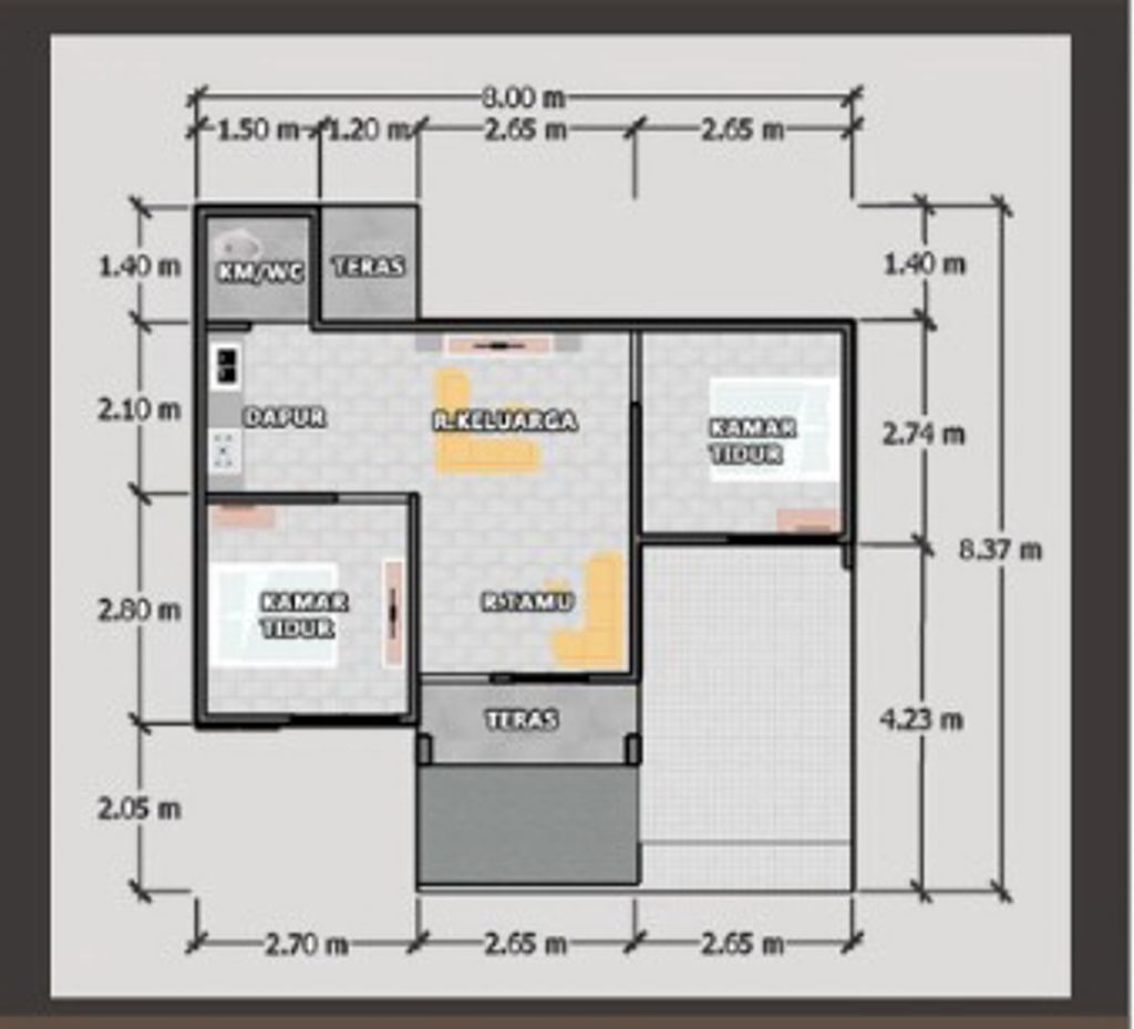 foto denah rumah tipe 36 perumahan Kentura Permai Residence