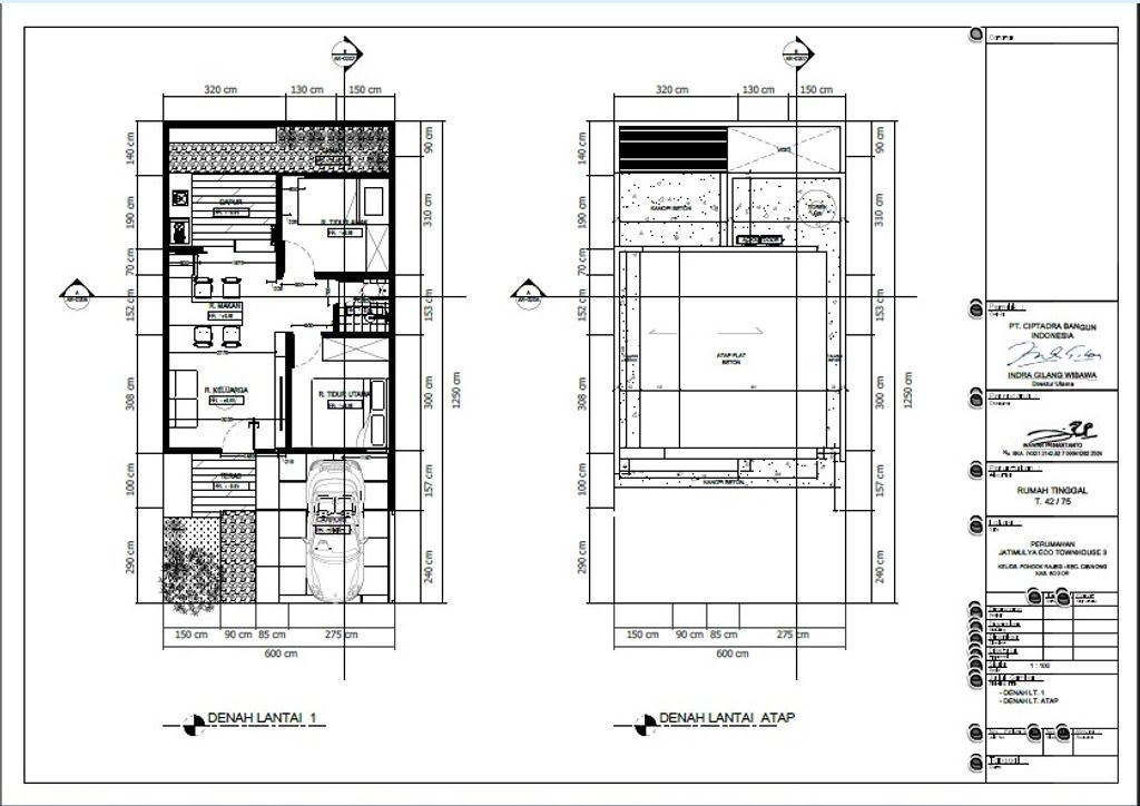 foto denah rumah tipe 42 perumahan Jatimulya Eco Townhouse 3