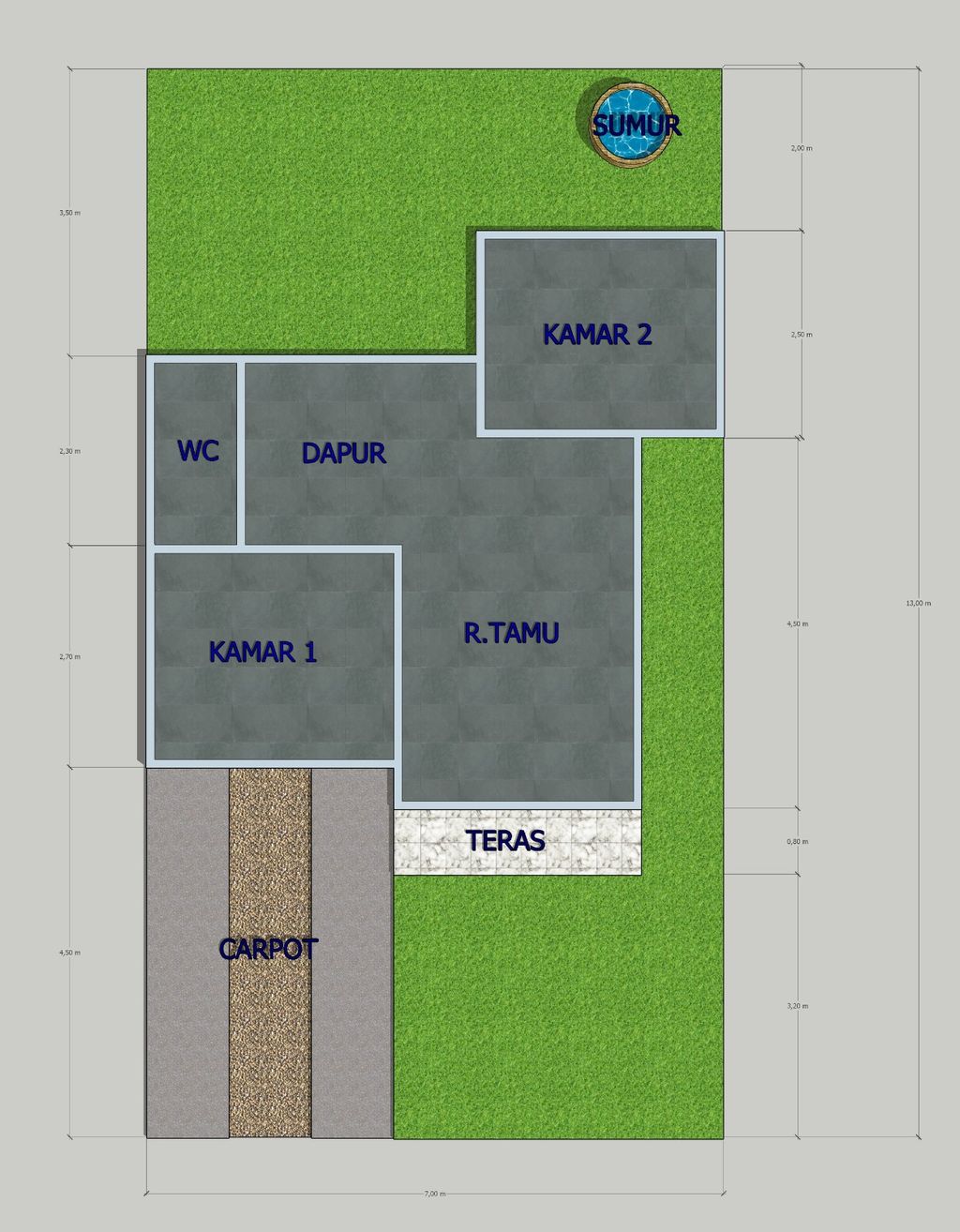 foto denah rumah tipe 36/91 perumahan Grand Demang Asri