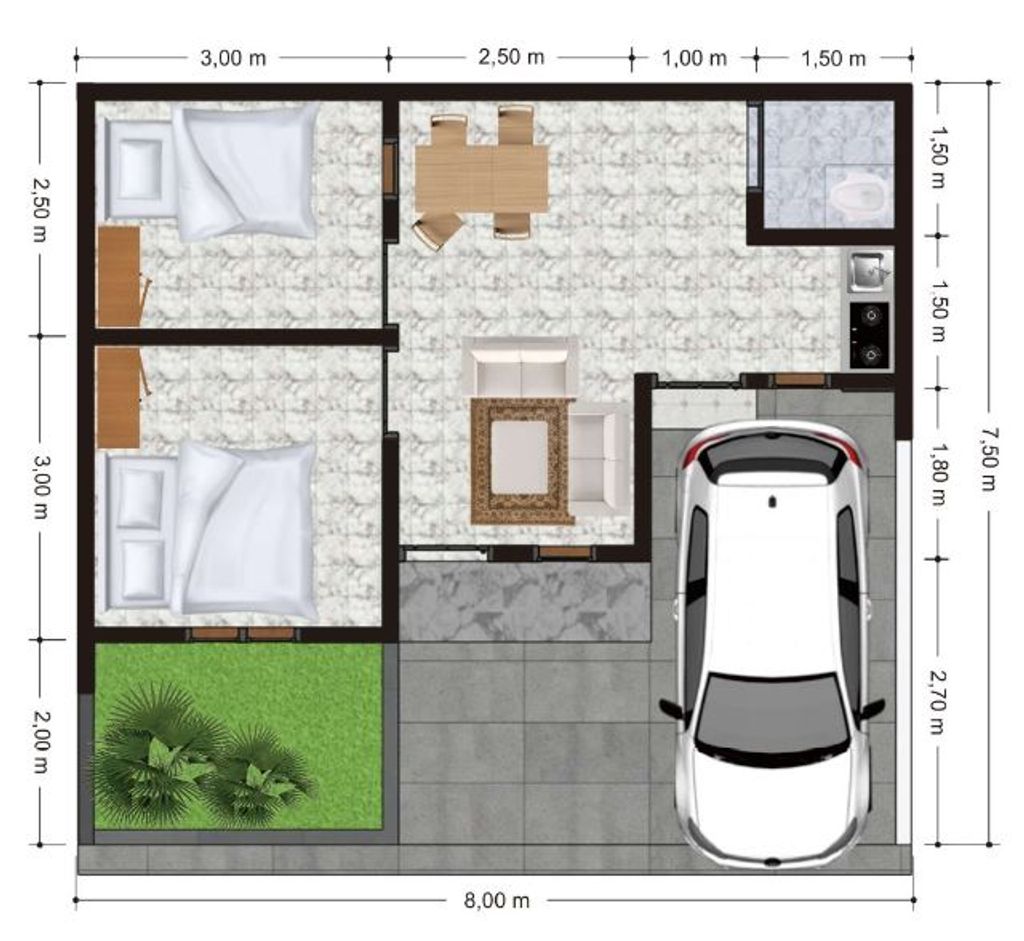 foto denah rumah tipe 36 perumahan GRAND CAHAYA PROGO
