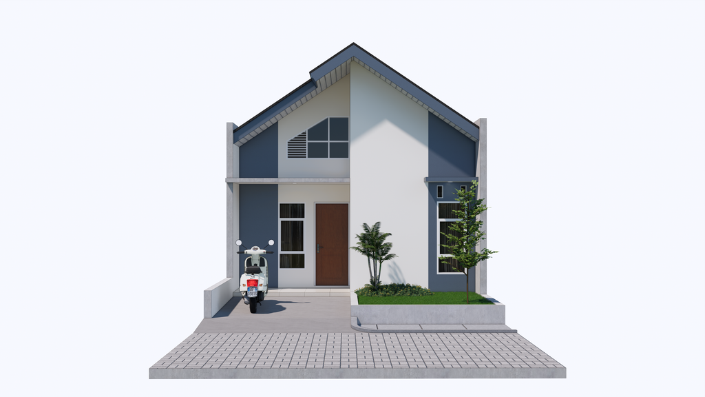 foto tampak rumah tipe 34/72 perumahan DAMASTI LAND PANDEGLANG