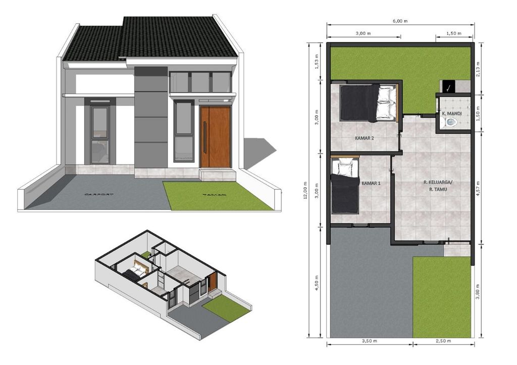 foto denah rumah tipe 36/72 perumahan Griya Selaras Residence