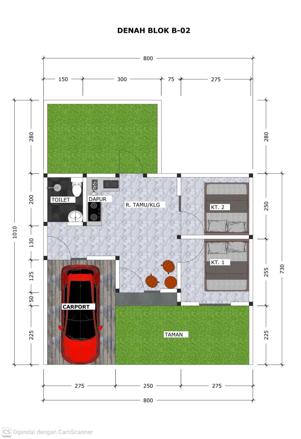 foto denah rumah tipe subsidi 71 perumahan green lengkong asri