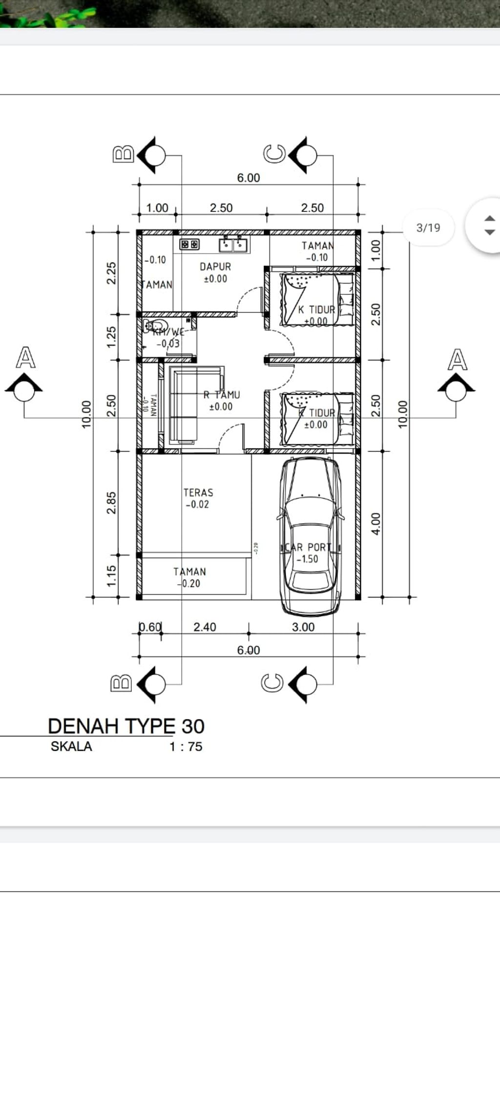 foto denah rumah tipe 30 perumahan Mavilla Hills Windusari