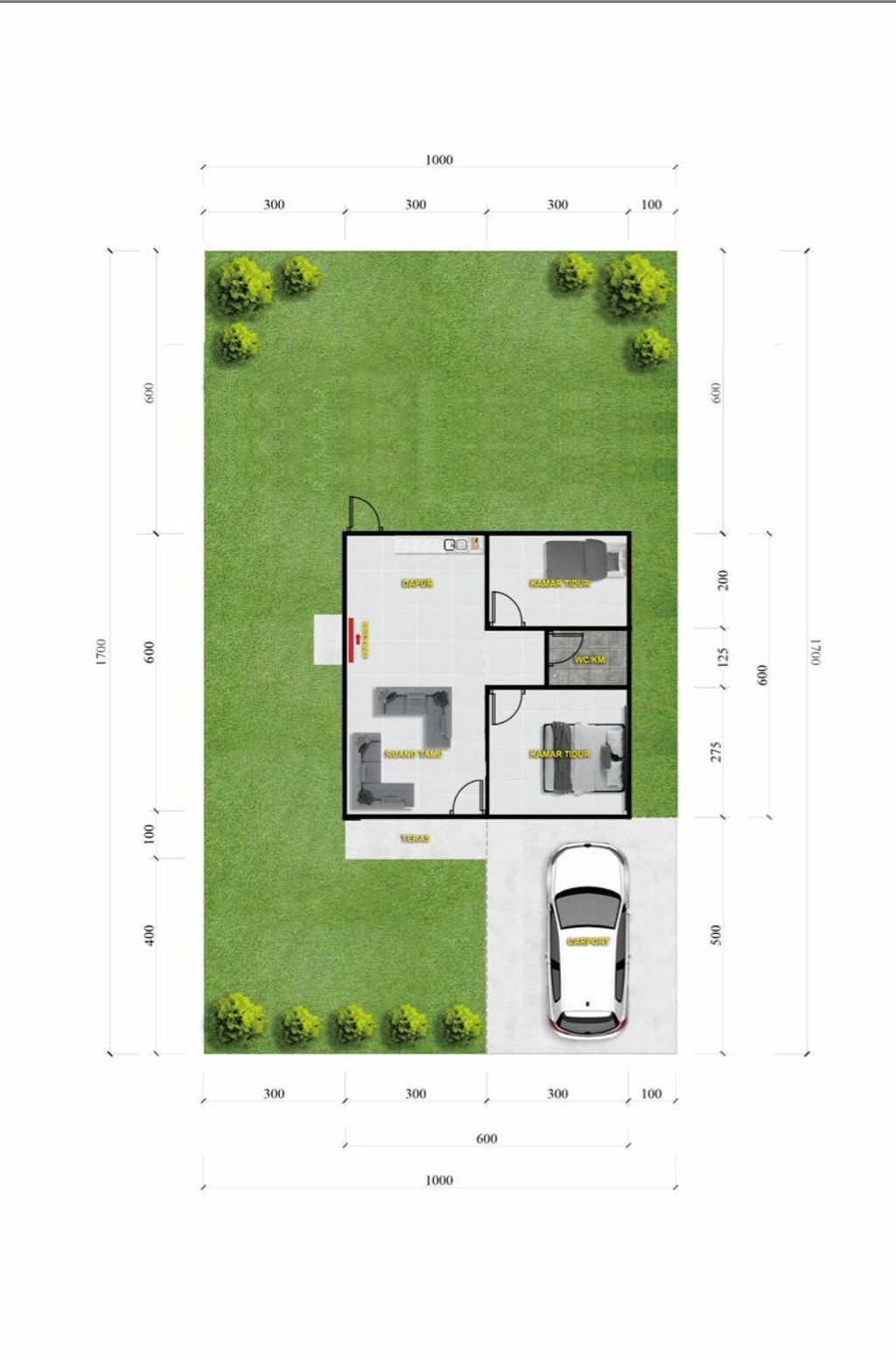 foto denah rumah tipe 36 perumahan BARON RESIDENCE