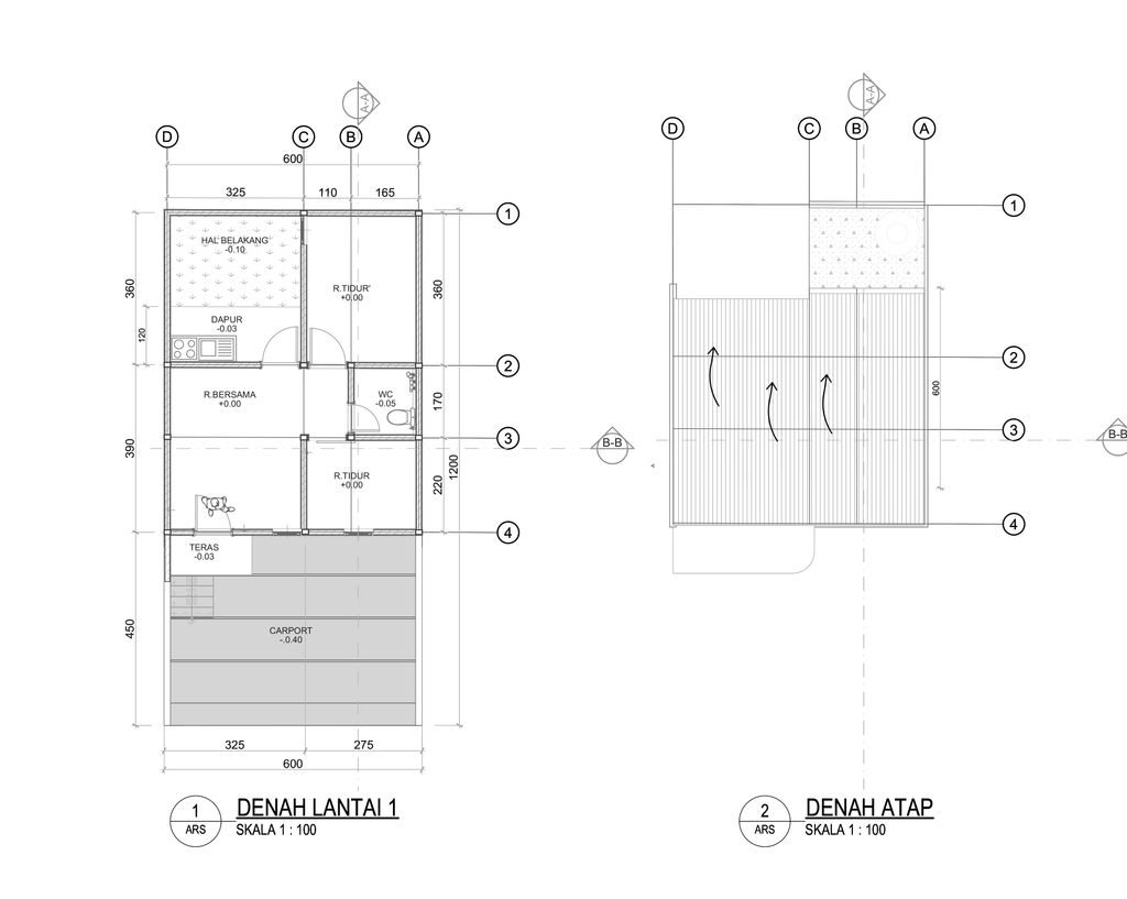 foto denah rumah tipe 36 1 Lantai Kontur 1m (409) perumahan G-Land Padalarang Valley