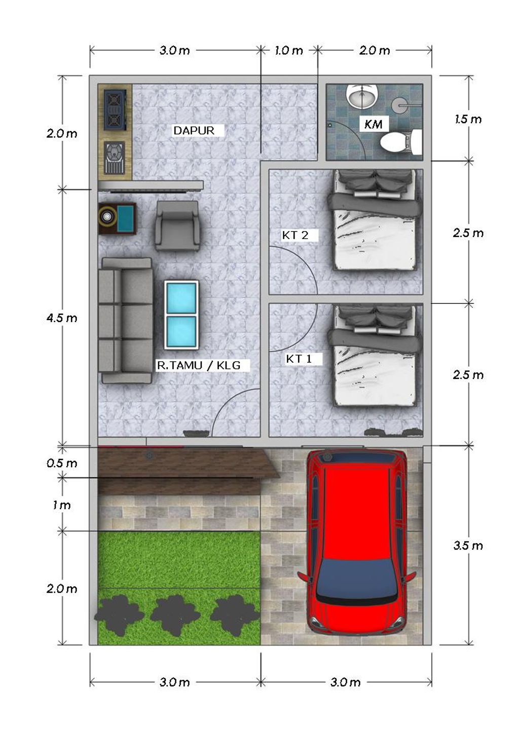 foto denah rumah tipe subsidi 72 perumahan green lengkong asri