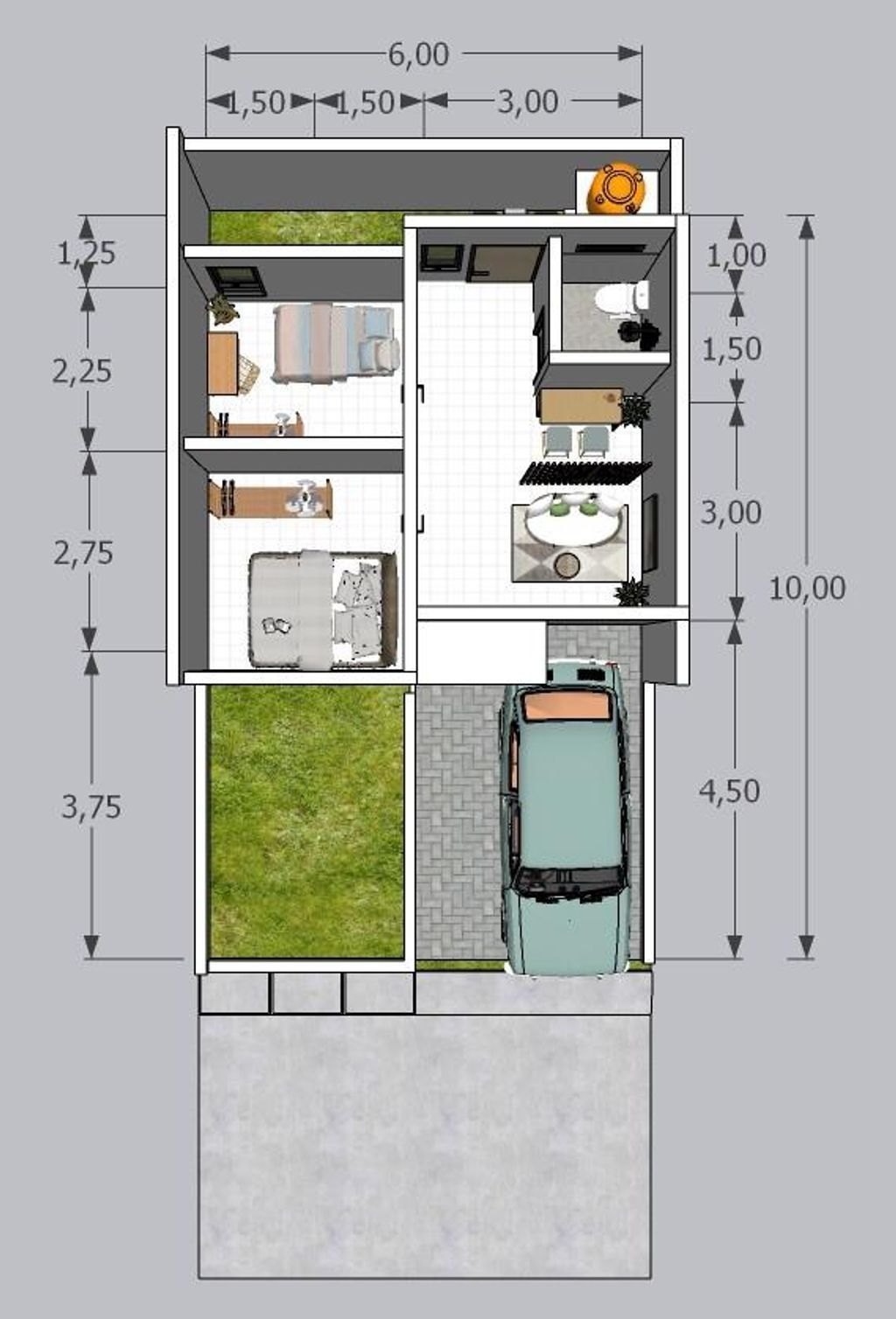 foto denah rumah tipe E 11 No 2 perumahan Rancaekek Permai 2