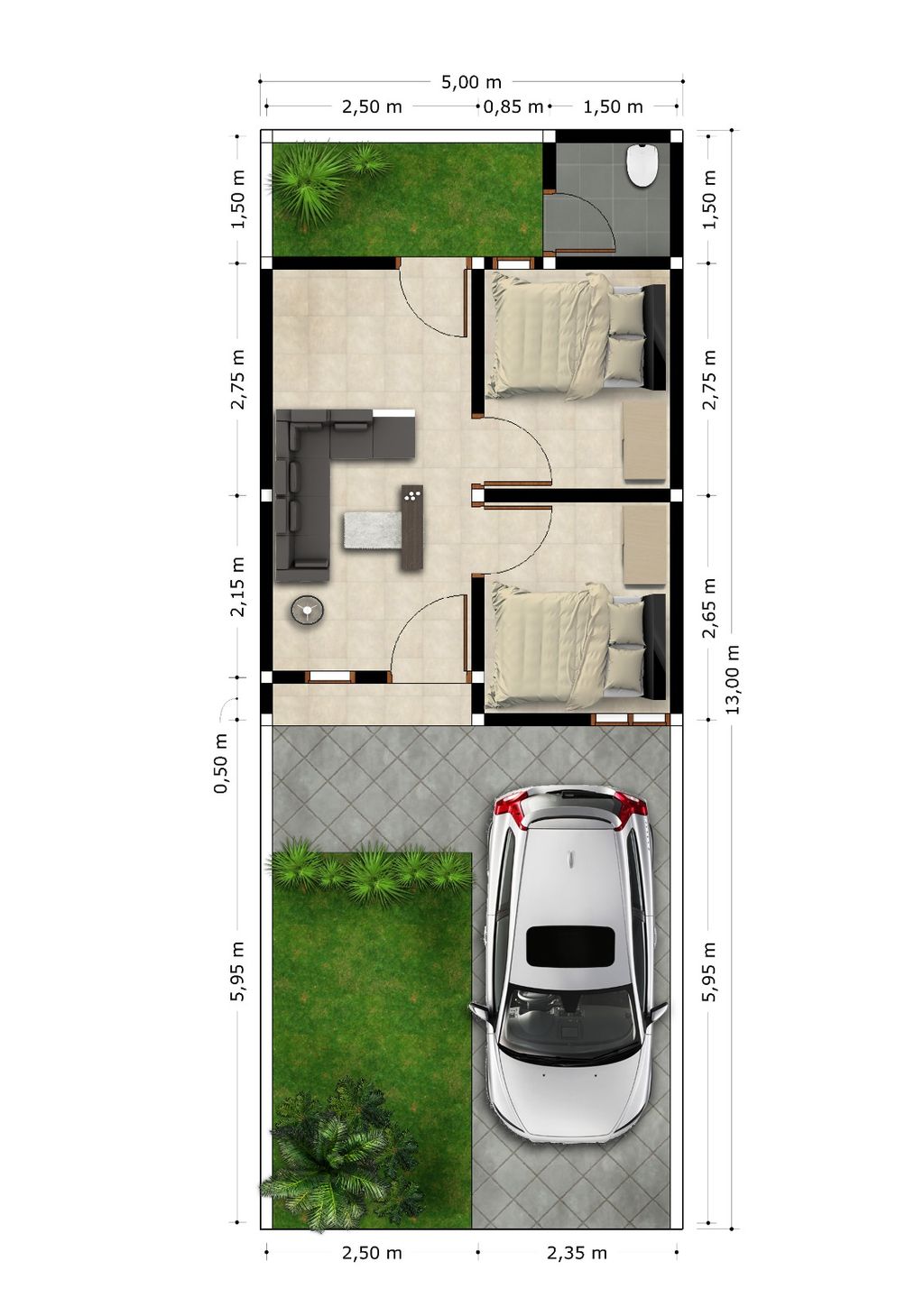 foto denah rumah tipe Komersil Jasmin perumahan EKSOTIKA RESIDENCE