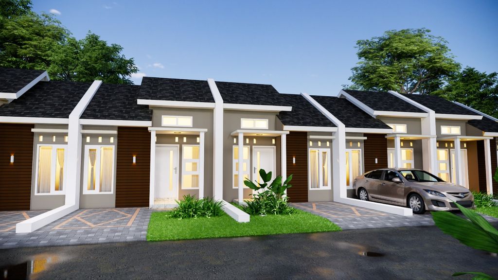 foto tampak rumah tipe Komersil Jasmin perumahan EKSOTIKA RESIDENCE