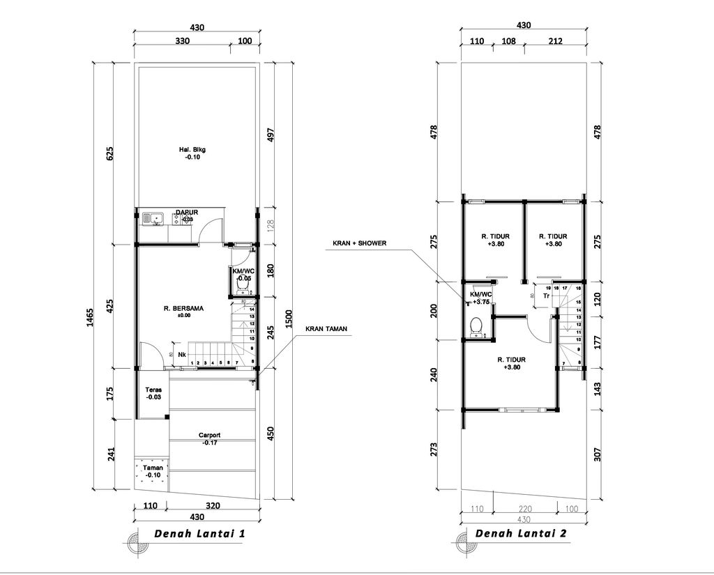 foto denah rumah tipe 50 Compact 3 Kamar HC (458) perumahan Seroja Home Residence 4