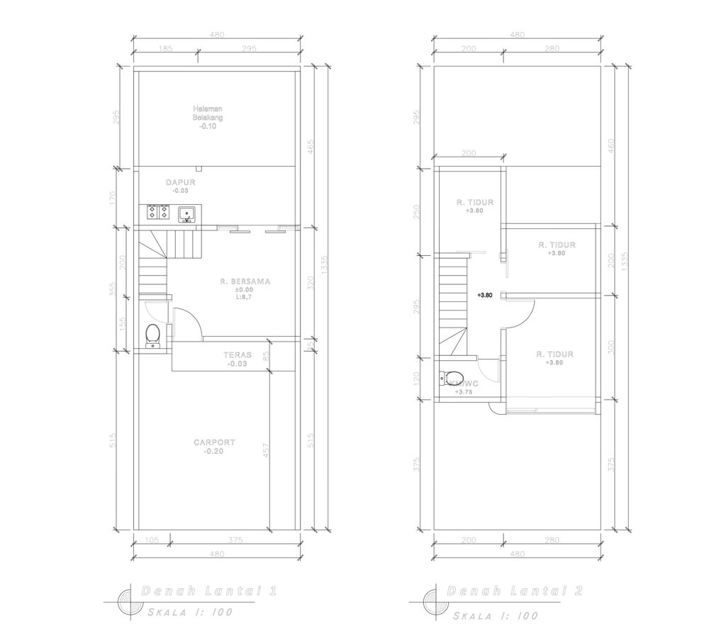foto denah rumah tipe 45 Compact Minimalis HC (554) perumahan Cluster Everton