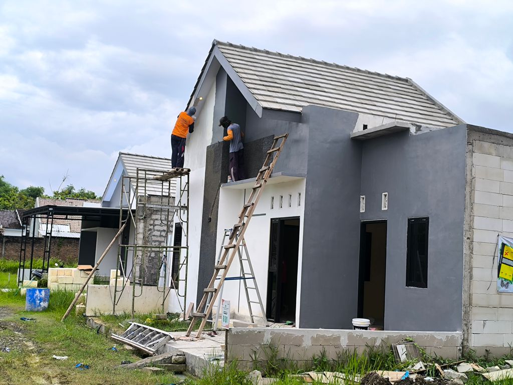 foto tampak rumah tipe subsidi 71 perumahan green lengkong asri