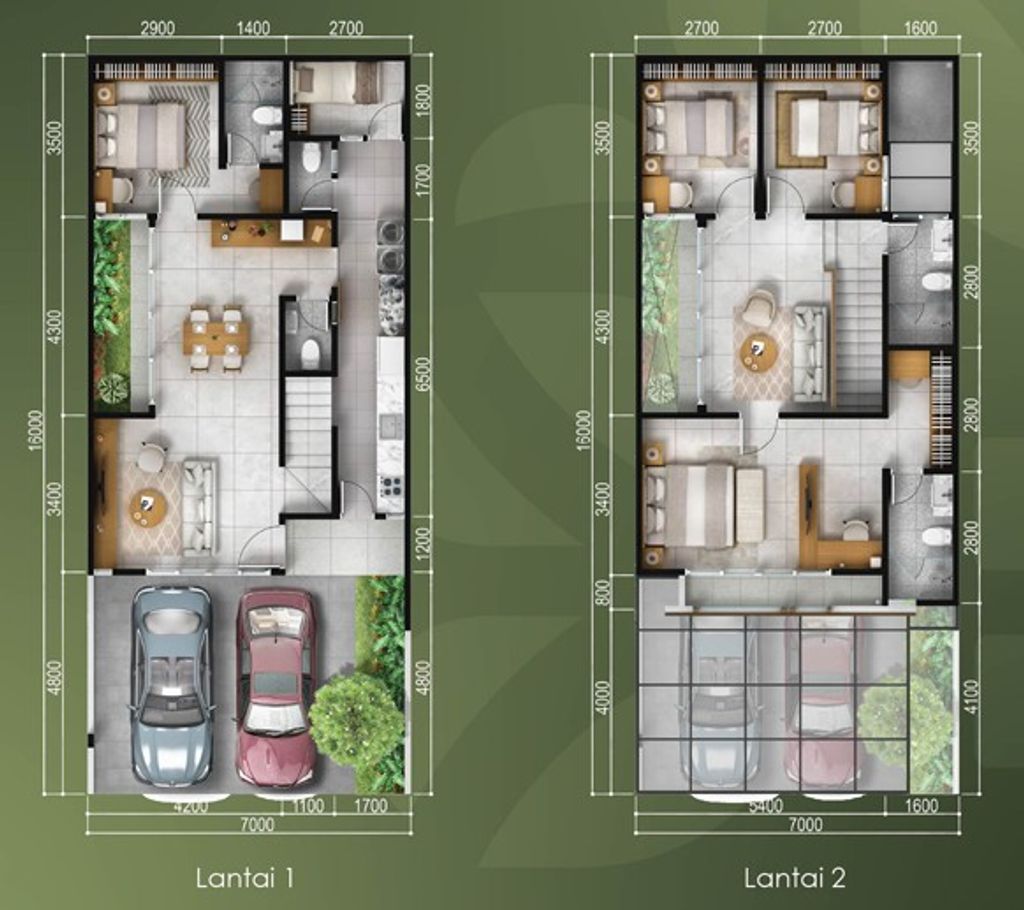foto denah rumah tipe BELLISA 7 RE SUDUT perumahan BOTANICA BELLISA BINTARO JAYA
