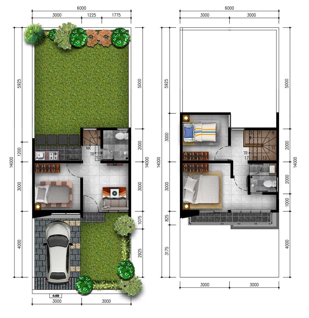 foto denah rumah tipe RAVENNA perumahan GOLDEN HILLS