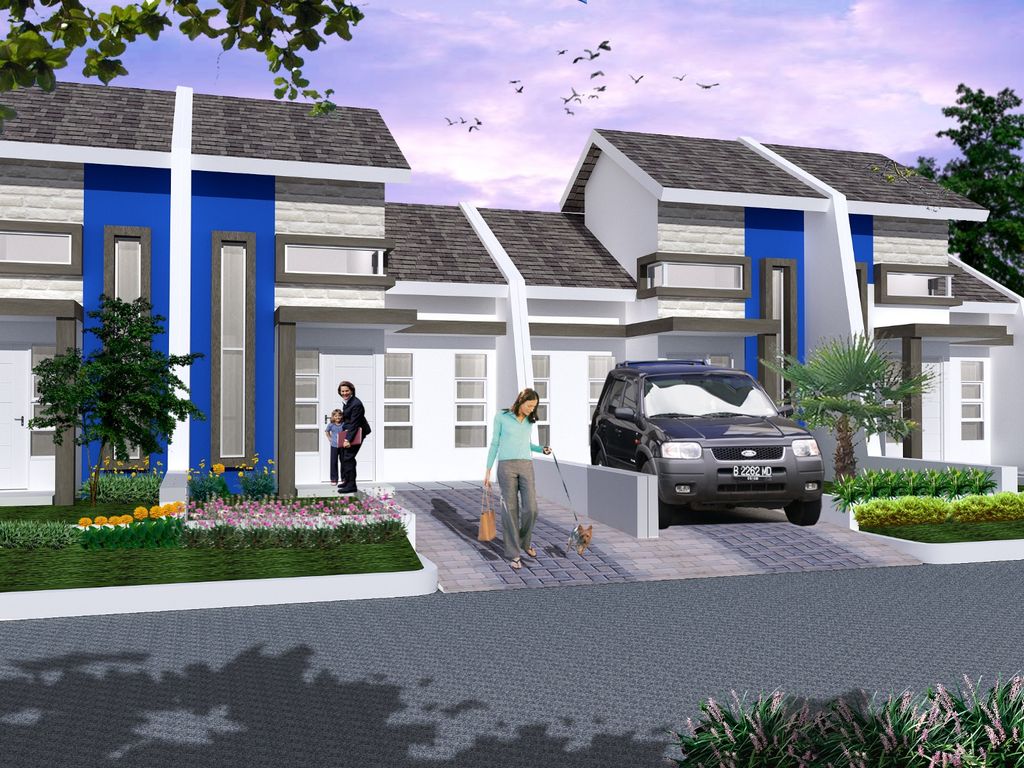 foto tampak rumah tipe SALVIA perumahan LA DIVA GREEN HILL