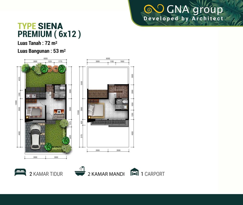 foto denah rumah tipe SIENA PREMIUM perumahan GOLDEN HILLS