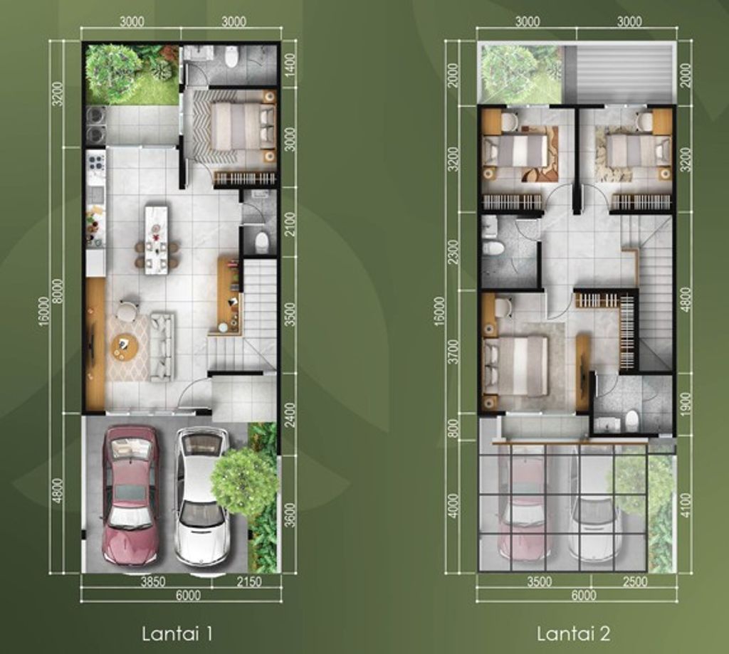 foto denah rumah tipe BELLISA 6 RE perumahan BOTANICA BELLISA BINTARO JAYA