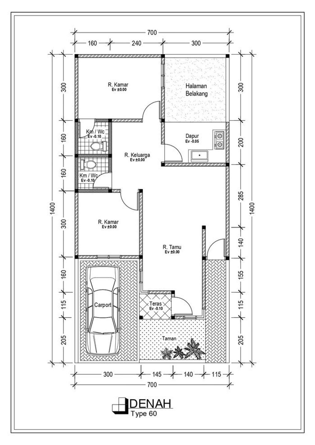 foto denah rumah tipe 60/97 perumahan THE DIAMOND RESIDENCE