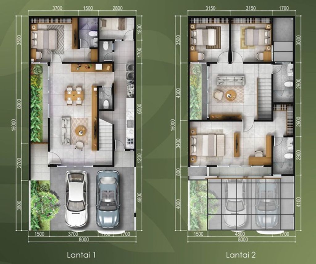 foto denah rumah tipe BELLISA 8 RE SUDUT perumahan BOTANICA BELLISA BINTARO JAYA