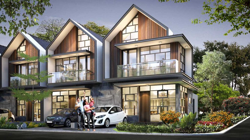 foto tampak rumah tipe RAVENNA perumahan GOLDEN HILLS