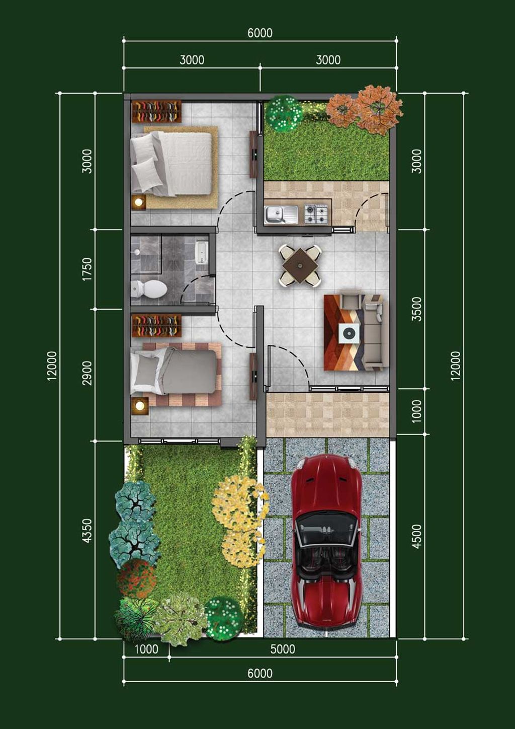 foto denah rumah tipe CORTONA perumahan GOLDEN HILLS