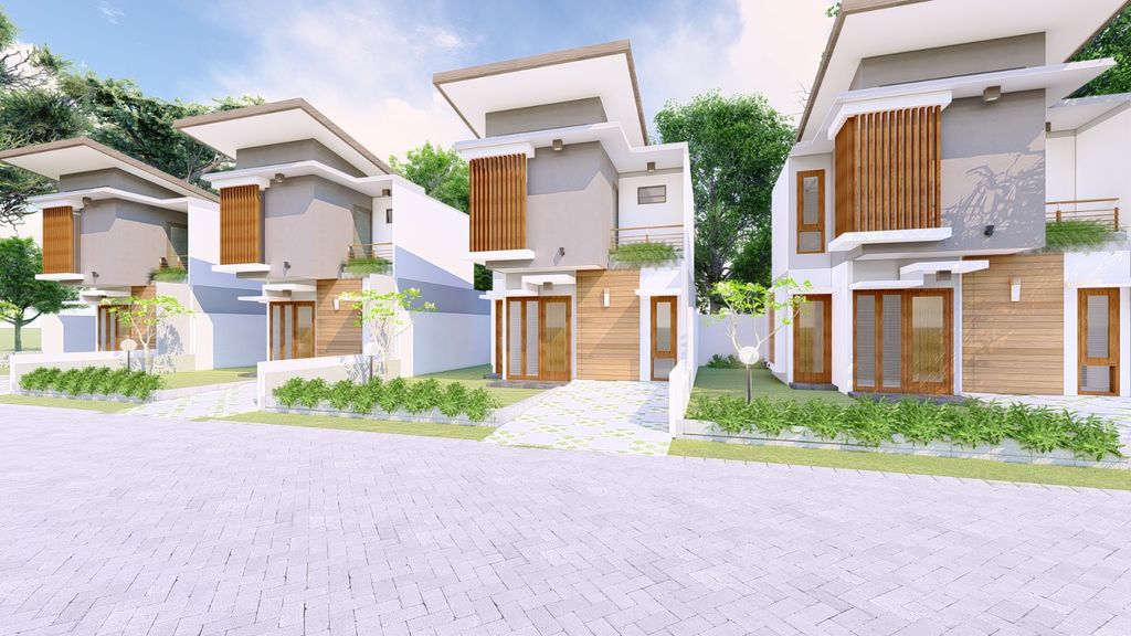 foto tampak rumah tipe BROADWAY 63 perumahan Jawara Land