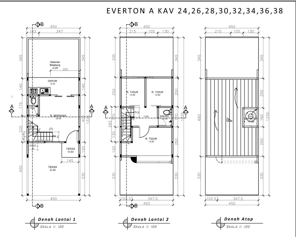 foto denah rumah tipe 50 Compact Minimalis HC (585) perumahan Cluster Everton