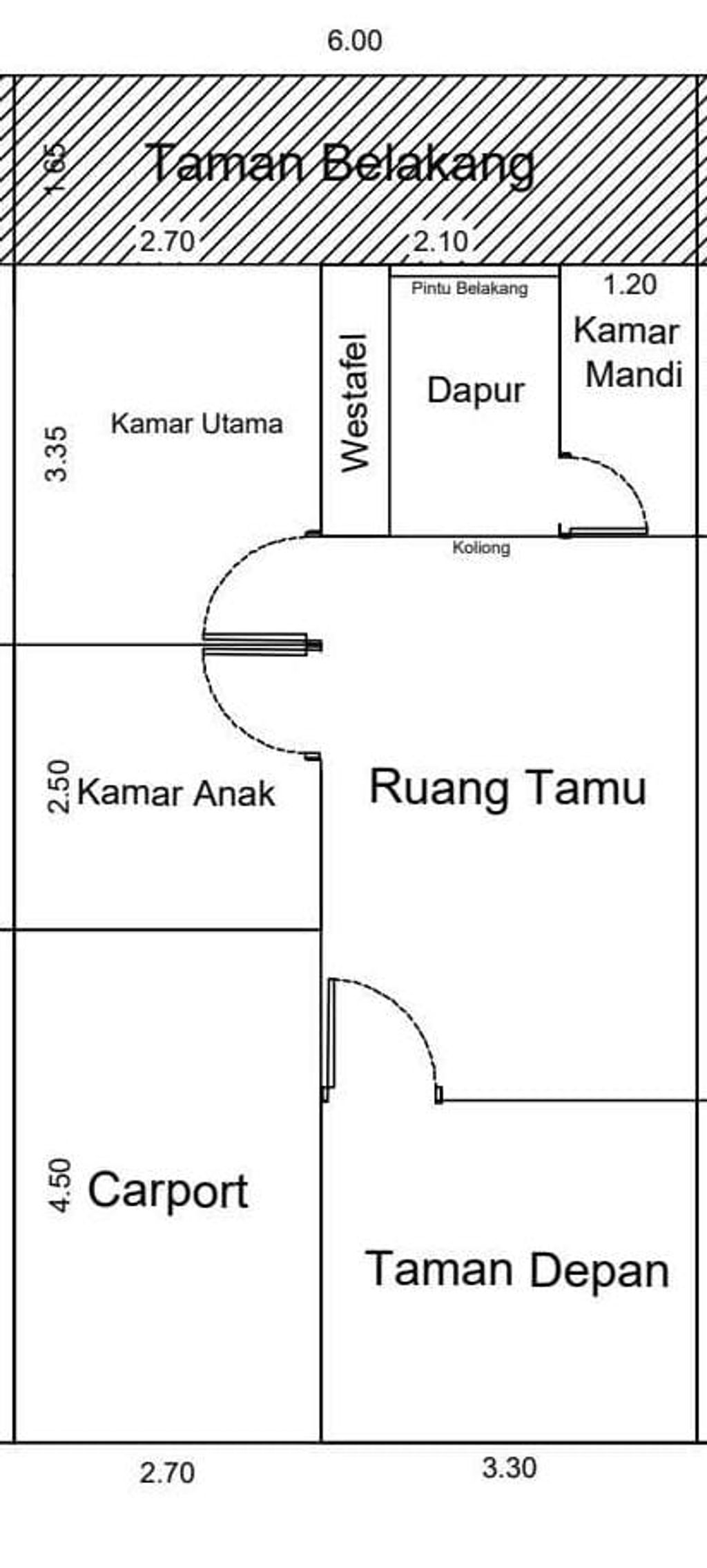 foto denah rumah tipe 40/72 perumahan VISHAKA PREMIERE