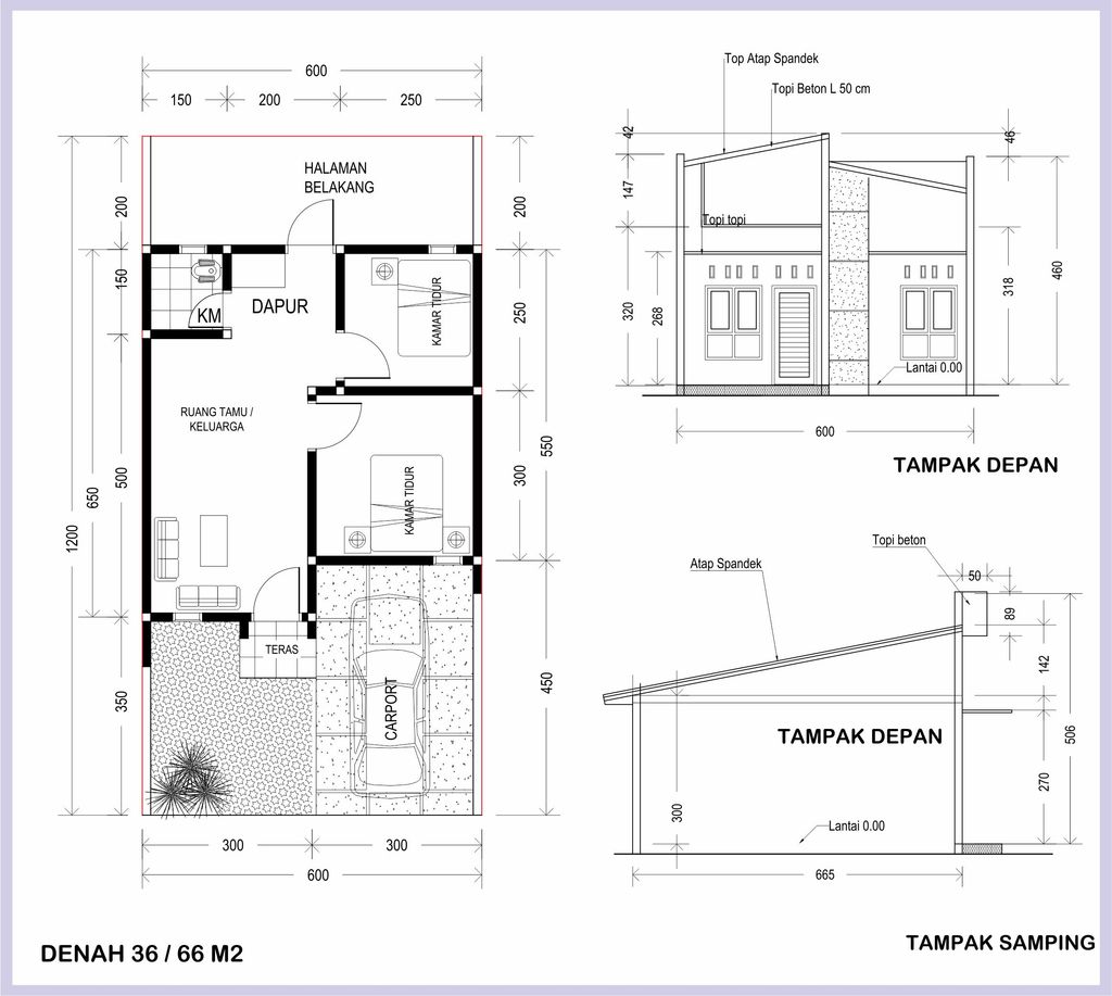 foto denah rumah tipe 36/66 perumahan BUMI TAMANSARI INDAH REGENCY