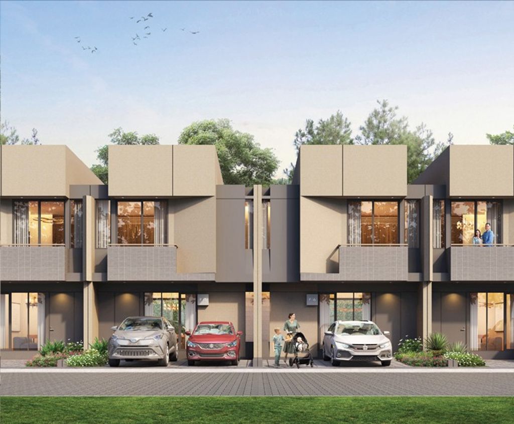 foto tampak rumah tipe AIRA 6X12 SUDUT perumahan DISCOVERY RIVIERA BINTARO JAYA