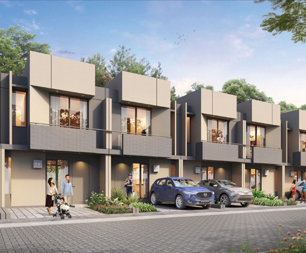 foto tampak rumah tipe AIRA 5X11 SUDUT perumahan DISCOVERY RIVIERA BINTARO JAYA